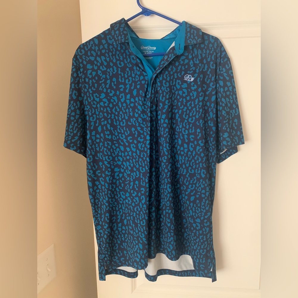 Good Good Blue Steel Leopard Polo XL